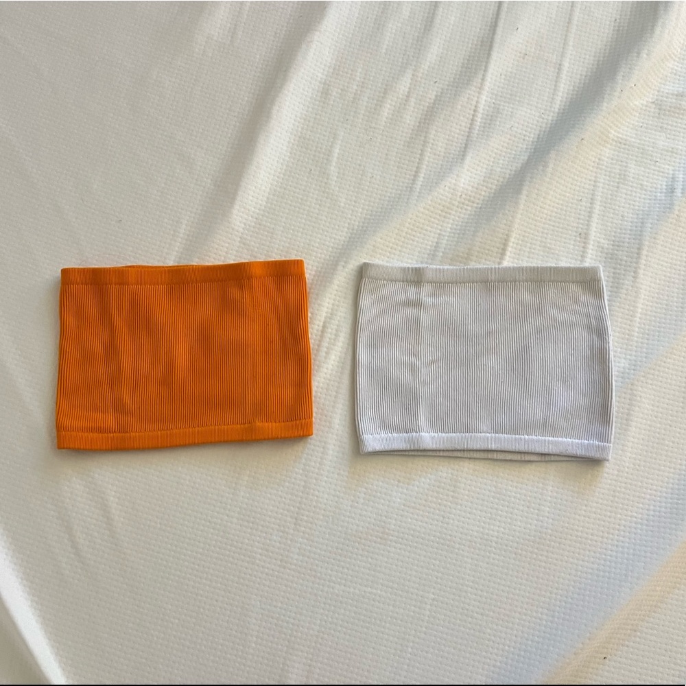 White and orange tube top from Cotton on